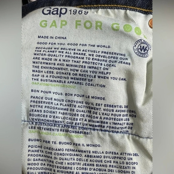 Gap Men’s 1969 Athletic Cut Jeans‎ Size 38x32 Rinse Dark Denim - Picture 5 of 6